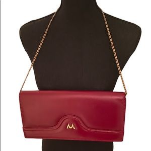 Small burgundy clutch